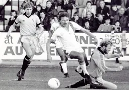 David Moss is fouled in the area leading to the Town's first goal from the spot