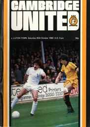 Programme: Cambridge United vs Luton Town FC (25th Oct 1980)