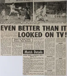 Match Report: Luton Town FC vs Sheffield Wednesday (1st Nov 1980)