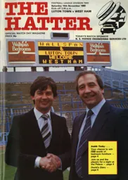 Programme: Luton Town FC vs West Ham United (15th Nov 1980)