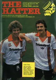 Programme: Luton Town FC vs Bolton Wanderers (29th Nov 1980)