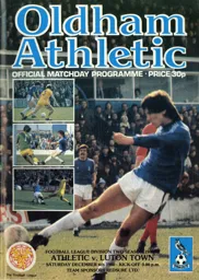 Programme: Oldham Athletic vs Luton Town FC (6th Dec 1980)