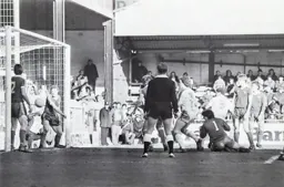 Brian Stein’s header enters the net