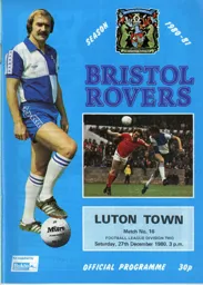 Programme: Bristol Rovers vs Luton Town FC (27th Dec 1980)