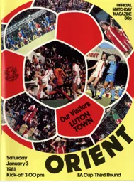 Programme: Orient vs Luton Town FC (3rd Jan 1981)