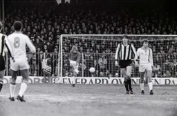 Jake Findlay looks to be blasting the ball at Luton all time hero Mick Harford