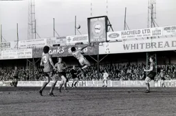 Brian Stein rises high to get his head to the ball
