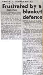 Match Report: Luton Town FC vs Cambridge United (28th Mar 1981)