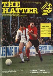 Programme: Luton Town FC vs Cambridge United (28th Mar 1981)