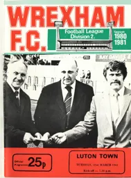 Programme: Wrexham vs Luton Town FC (31st Mar 1981)