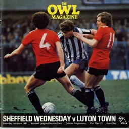Programme: Sheffield Wednesday vs Luton Town FC (4th Apr 1981)