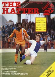 Programme: Luton Town FC vs Queens Park Rangers (11th Apr 1981)
