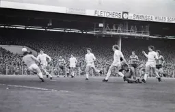 Ricky Hill heads home the Town's first goal