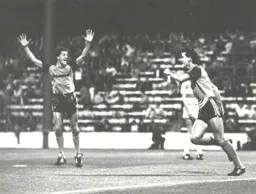 Mark Aizlewood wheels away after scoring the Town's equaliser