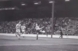 Mark Aizelwood stretches to score the first goal