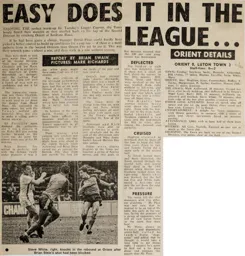 Match Report: Orient vs Luton Town FC (3rd Oct 1981)