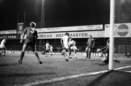 Brian Stein sees his shot saved by the keeper's legs