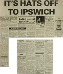 Match Report: Luton Town FC vs Ipswich Town (23rd Jan 1982)