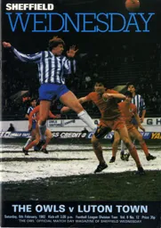 Programme: Sheffield Wednesday vs Luton Town FC (6th Feb 1982)