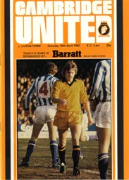 Programme: Cambridge United vs Luton Town FC (10th Apr 1982)