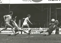 Billy J Jennings hammers in the Town's second goal