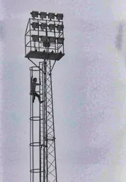 Is he repairing the lights