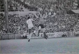 Ricky Hill looking for the ball