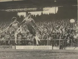 Mal Donaghy heads in the Town's second goal of the evening