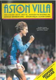 Programme: Aston Villa vs Luton Town FC (8th Sep 1982)