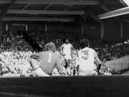 Down but not out. Kirk Stephens and Richard Money after Liverpool`s second goal