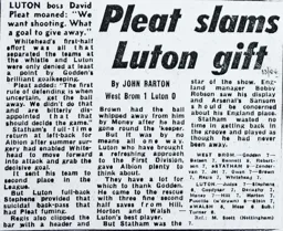 Match Report: West Bromwich Albion vs Luton Town FC (23rd Oct 1982)