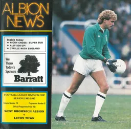 Programme: West Bromwich Albion vs Luton Town FC (23rd Oct 1982)