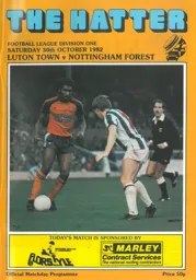 Programme: Luton Town FC vs Nottingham Forest (30th Oct 1982)
