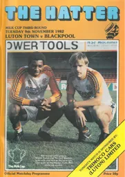Programme: Luton Town FC vs Blackpool (9th Nov 1982)