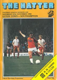 Programme: Luton Town FC vs Southampton (27th Nov 1982)
