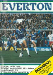 Programme: Everton vs Luton Town FC (18th Dec 1982)
