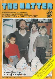 Programme: Luton Town FC vs Coventry City (1st Jan 1983)