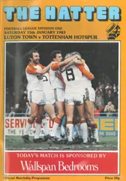 Programme: Luton Town FC vs Tottenham Hotspur (15th Jan 1983)