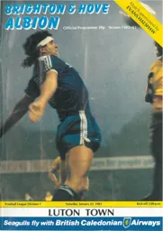Programme: Brighton & Hove Albion vs Luton Town FC (22nd Jan 1983)