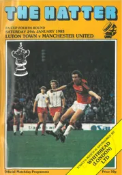 Programme: Luton Town FC vs Manchester United (29th Jan 1983)