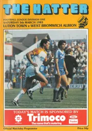 Programme: Luton Town FC vs West Bromwich Albion (5th Mar 1983)