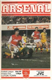 Programme: Arsenal vs Luton Town FC (19th Mar 1983)