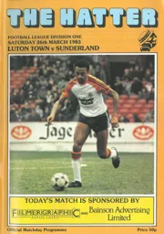 Programme: Luton Town FC vs Sunderland (26th Mar 1983)