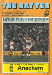 Programme: Luton Town FC vs Norwich City (2nd Apr 1983)