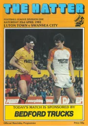 Programme: Luton Town FC vs Swansea City (23rd Apr 1983)