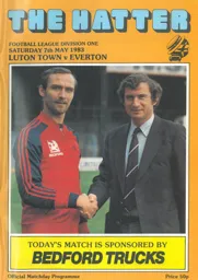 Programme: Luton Town FC vs Everton (7th May 1983)