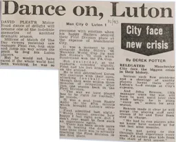 Match Report: Manchester City vs Luton Town FC (14th May 1983)