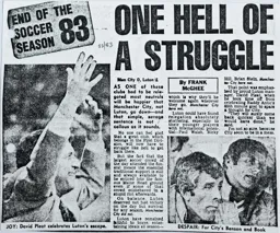 Match Report: Manchester City vs Luton Town FC (14th May 1983)