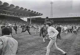 City fans invade the pitch at the end