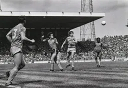 Trevor Aylott heads for goal